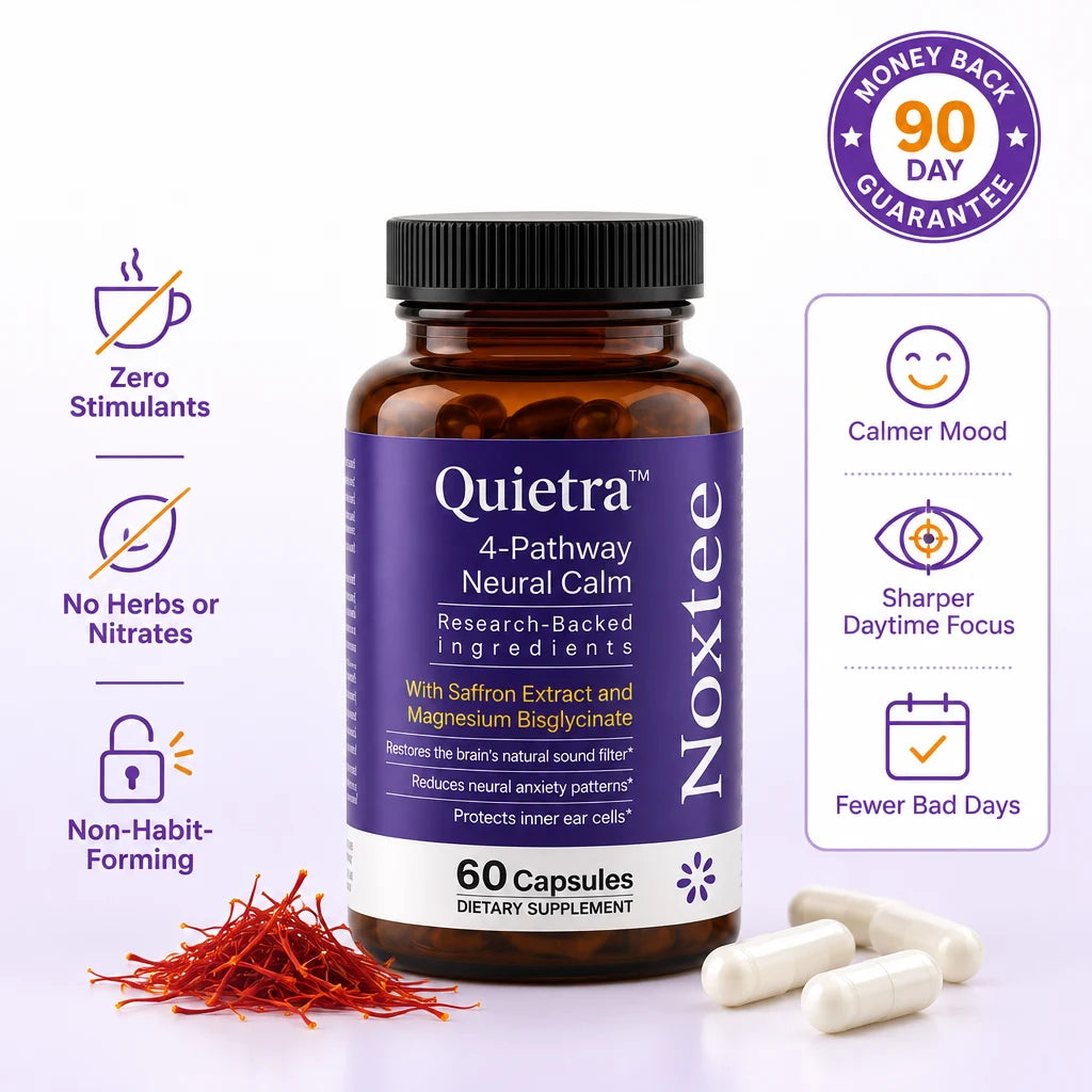 Noxtee Quietra pack with 90 Day Money Back Guarantee seal