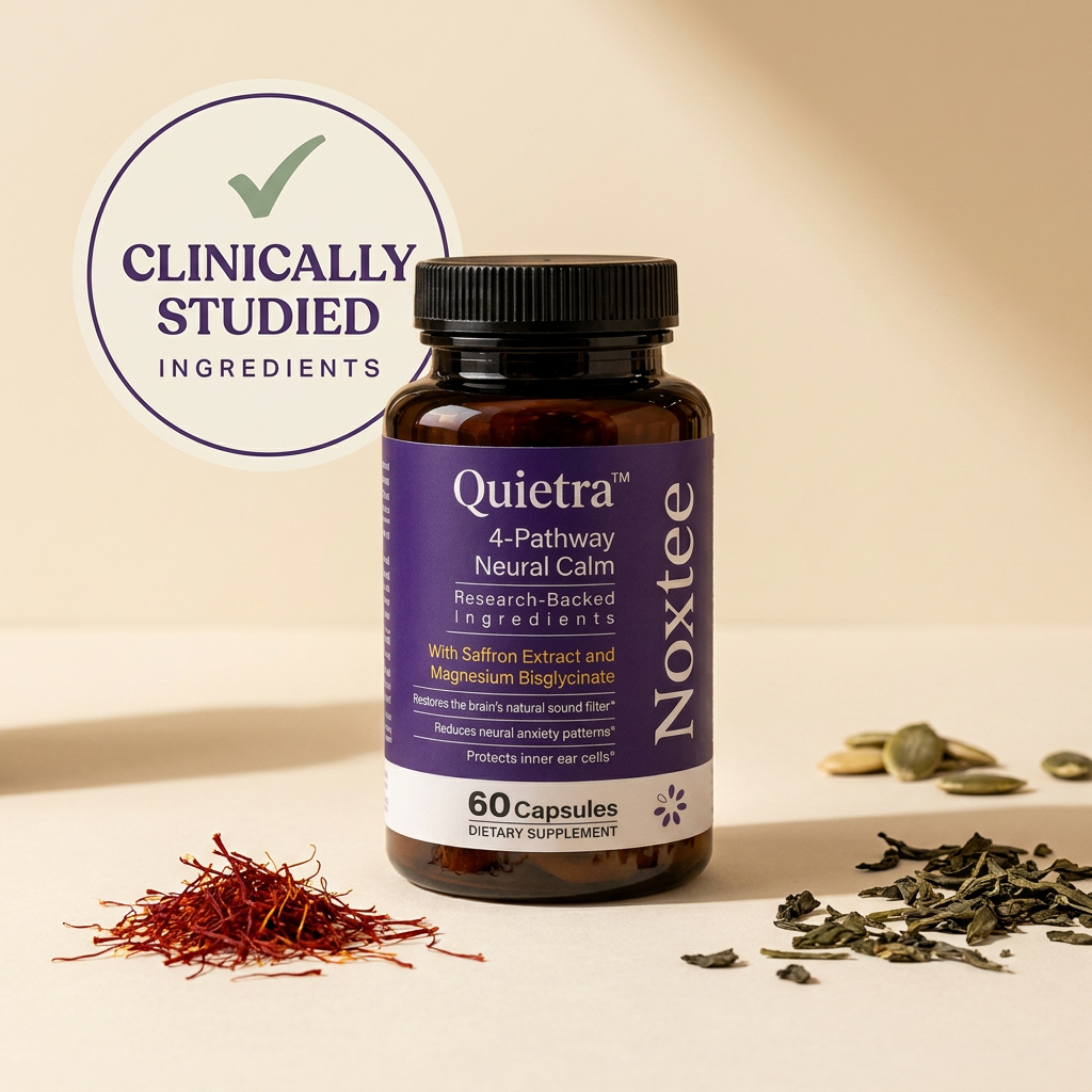 Noxtee bottle with clinically studied ingredients badge