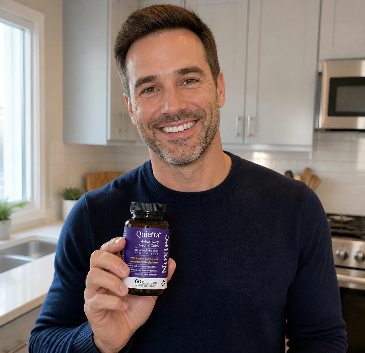 David holding a Noxtee bottle