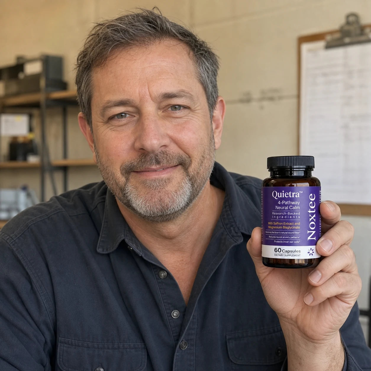 Mark holding a Noxtee bottle