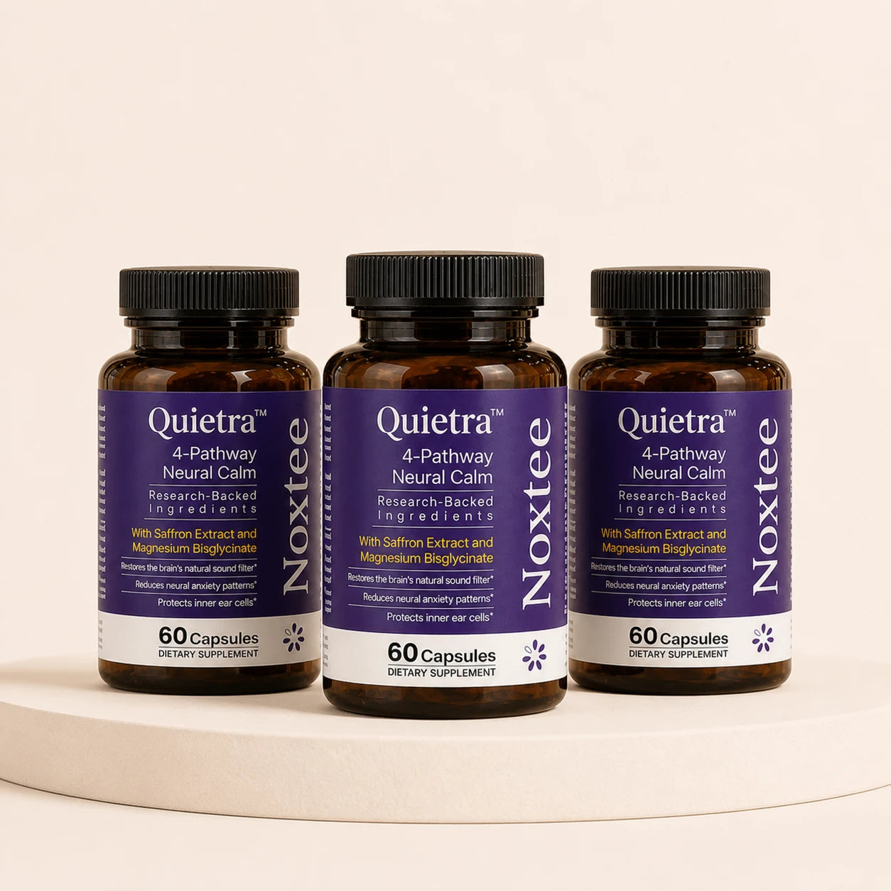 Three Noxtee bottles