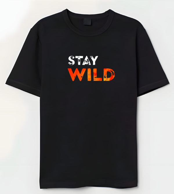 Stay Wild  Oversized T-shirt -Black - Image 3