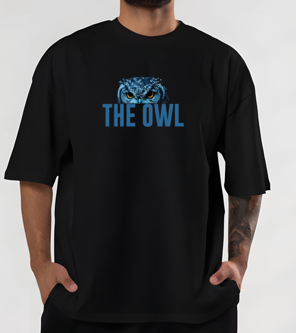 The Owl Oversized T-shirt - Black - Image 2