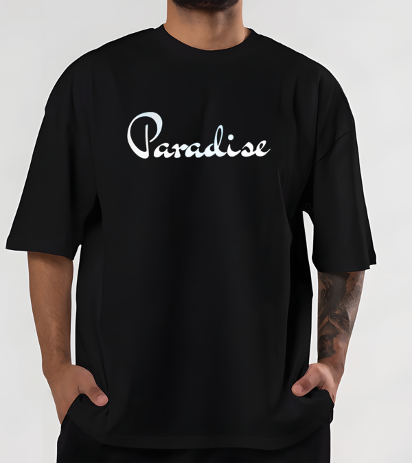 Paradise Oversized T-shirt -Black - Image 2