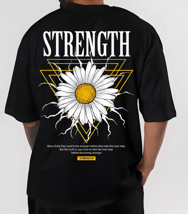 Strength Oversized T-shirt-Black - Image 4