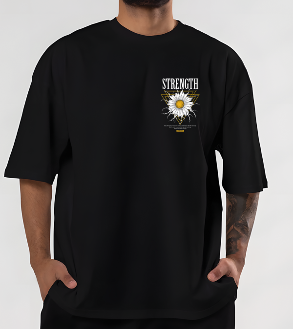 Strength Oversized T-shirt-Black - Image 5