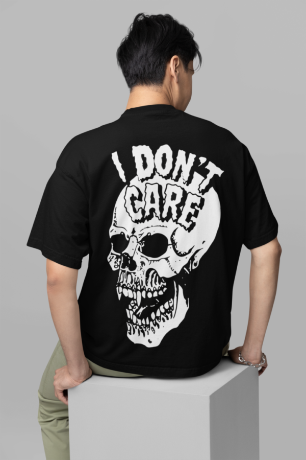 I Don't Care Oversized T-shirt -Black