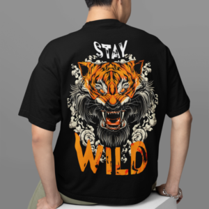 Stay Wild  Oversized T-shirt -Black