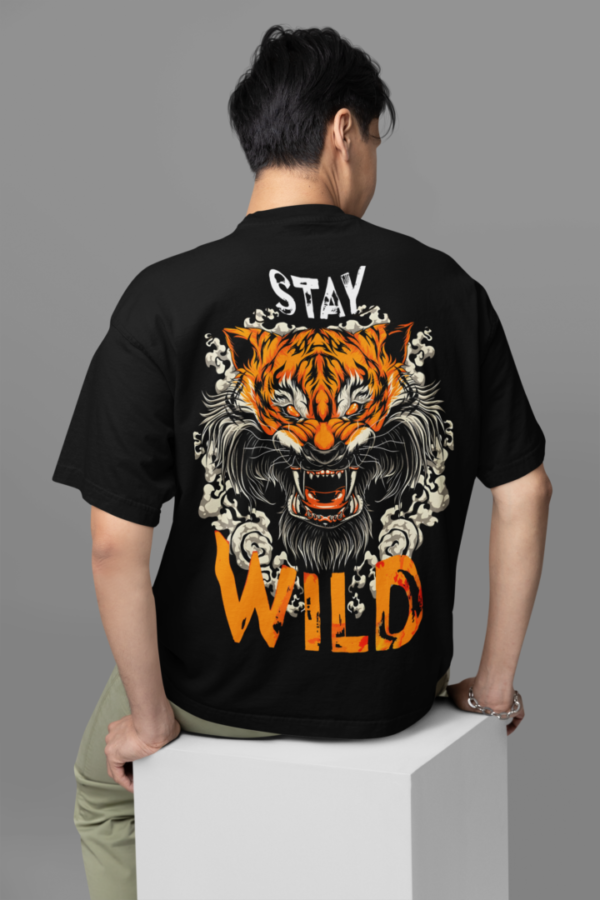 Stay Wild  Oversized T-shirt -Black