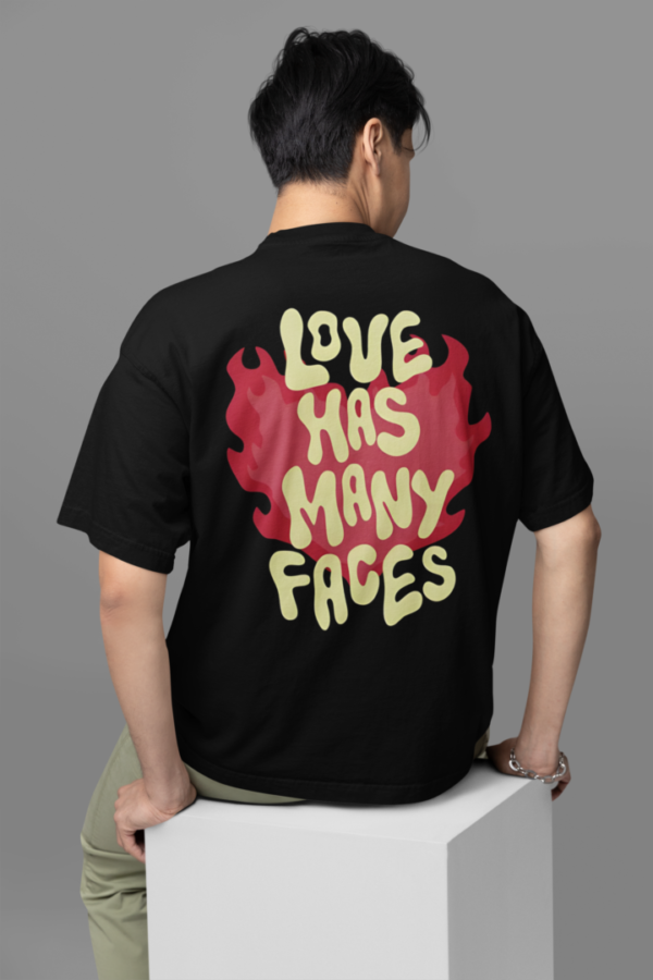 Love Has Many Faces-Black Oversized Tshirt