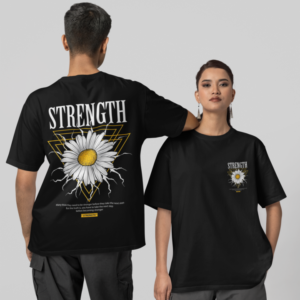 Strength Oversized T-shirt-Black