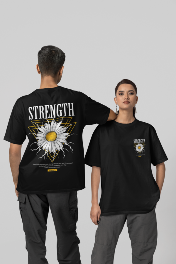 Strength Oversized T-shirt-Black