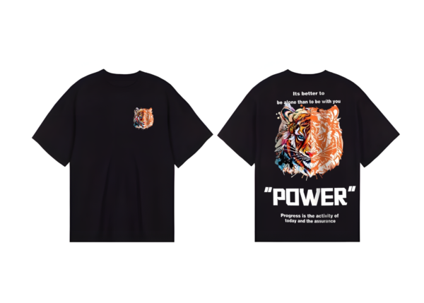 Power Oversized T-shirt- Black - Image 2