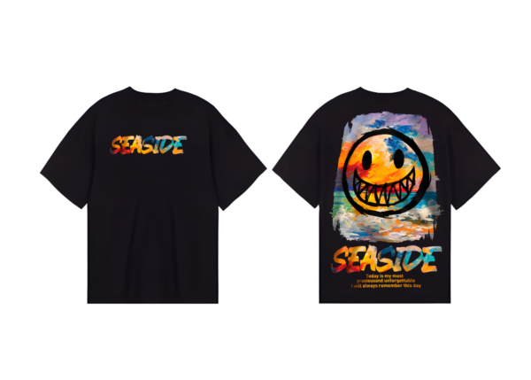 SEASIDE Oversized T-shirt- Black - Image 2