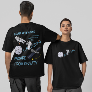 Escape from Gravity Oversized T-shirt -Black