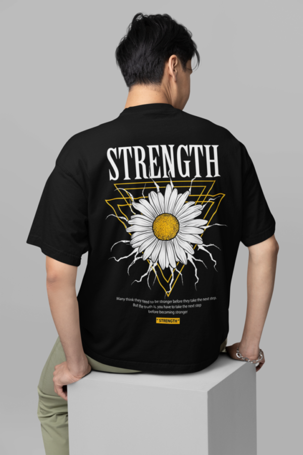 Strength Oversized T-shirt-Black - Image 2