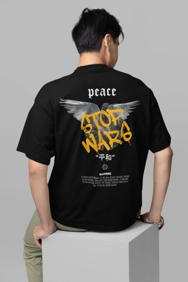 PEACE Oversized T-shirt- Black